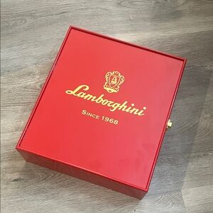 Lamborghini Red Collector's Wine Box with Gold Logo